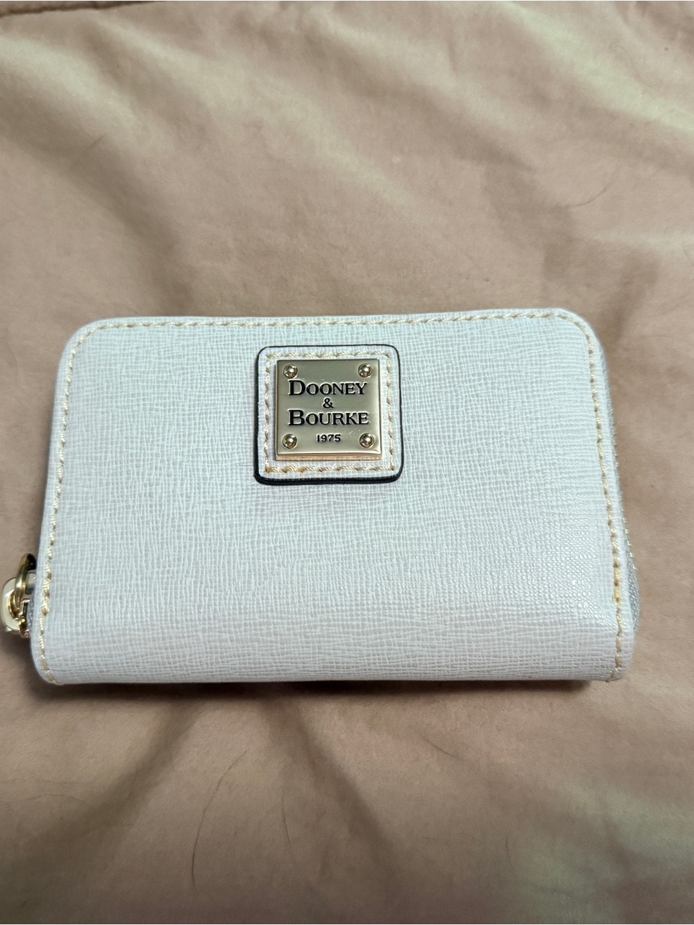 Dooney & Bourke White Zip Card HolderWallet
